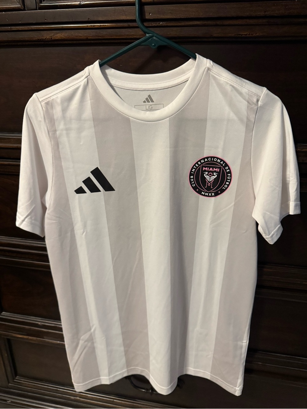 adidas Inter Miami White and Pink Club Training Jersey - youth large